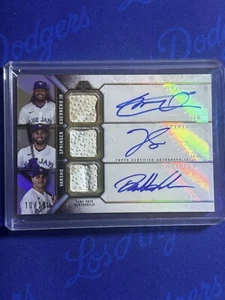 2024 Topps Triple Threads Reliquia Auto Guerrero/Springer/Varsho/18 Blue Jays - Imagen 1 de 2