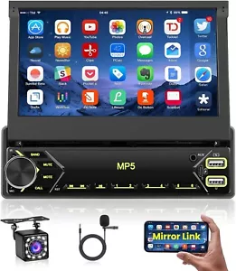 Hikity Single DIN Flip Out Touchscreen Autoradio mit Bluetooth, 7 Zoll Autoradio - Bild 1 von 8