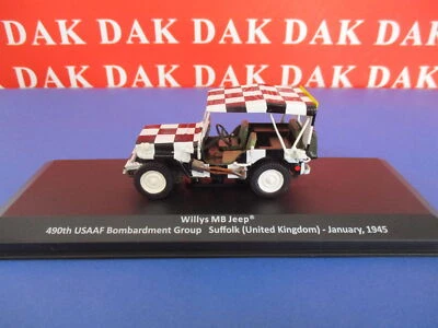 Die cast 1/43 Modellino Auto Willys MB Jeep 490th USAAF Follow Me UK 1945 - Immagine 1 di 4