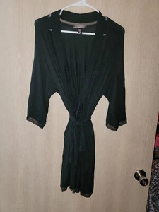 Victoria Secret Super Soft Sexy Lace Kimono Black & Belted Size One Size - Picture 1 of 12