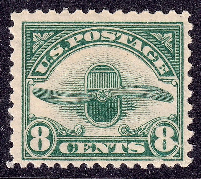 US Scott C4, 1923 Radiator and Propeller, 8c dark green, VLH MINT - Image 1 of 1