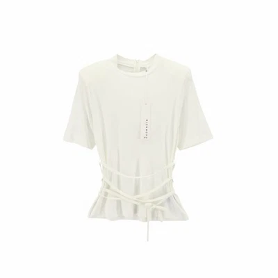 RICHMOND Women's T-Shirt S Off White Short Sleeve Strap Zip Logo All Seasons - Image 1 of 4