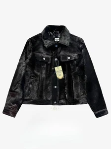 Men's Jet Black Cowhide Hair-On Jacket Natural Pony Skin Skin Fashion Jacket - Picture 1 of 4