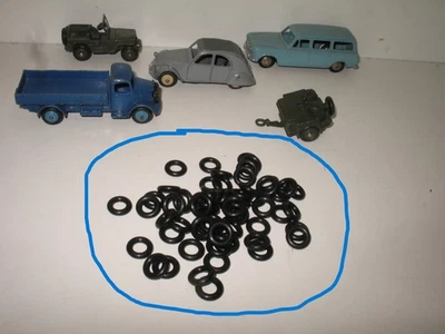 D01, DINKY X 50 Piccoli Pneumatici Standard LISCI Per Auto, Jeep Militare 15 / 8 - Immagine 1 di 3
