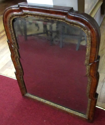 V. RARO ESPEJO INTERIOR DE NOGAL DORADO CRISTAL BISELADO REINA ANNE CIRCA 1710-30 ESTATE Foto 1 de 4