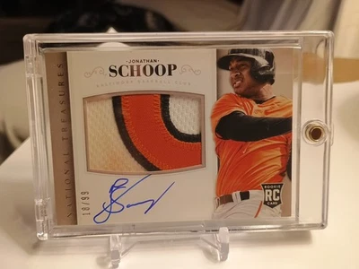 2014 National Treasures Jonathan Schoop Game Used Patch Auto RC #/99 Orioles Foto 1 de 2