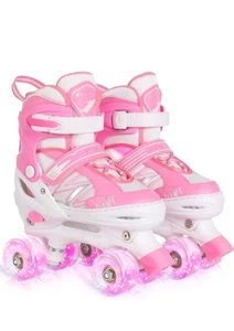 Kids Roller Skates for Girls Beginner Toddlers, 4 Sizes Adjustable Rolle... - Picture 1 of 7