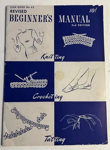 1948 Sternenbuch Nr. 62 überarbeitet Anfängerhandbuch Stricken Häkeln Tatting - Bild 1 von 7