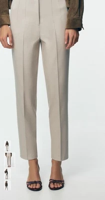 Zara Damen Hose Größe XS Beige High Waist Business Stoffhose Elegant Hoher Bund - Bild 1 von 4