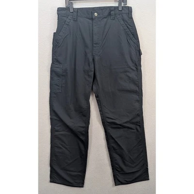 Pantalones de trabajo Carhartt holgados de lona utilitarios para hombre 30x34 regulares negros B151 nuevos con etiquetas Foto 1 de 4