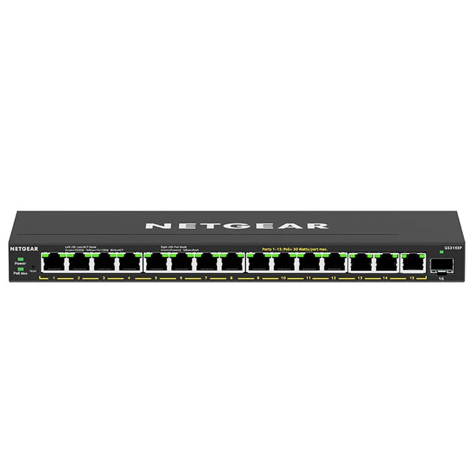 NETGEAR GS316EP Managed Gigabit Ethernet 10/100/1000 Full duplex Power over Ethe - Image 1 of 1