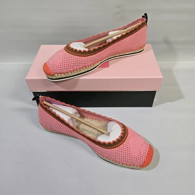 Kate Spade Knottingham вязаный Espadrille балетки 9 красный розовый логотип новый в коробке опрятный - Изображение 1 из 4