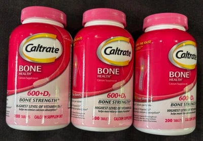(3) Caltrate Bone Health 600 + D3 fuerza ósea calcio 200 comprimidos caducidad 03/2027 Foto 1 de 2