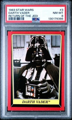 Darth Vader 1983 Topps Star Wars RARO REGRESO DEL JEDI 3 PSA Calificado Foto 1 de 2