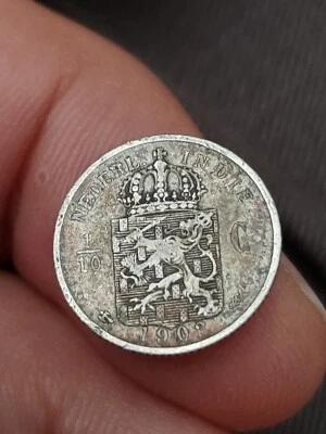 Netherlands East Indies, Silver, 1/10 Gulden, 1903, KM# 309, Kayihan Coins T148 - Image 1 of 2