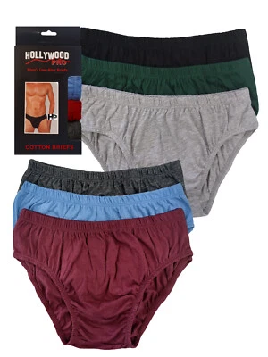 6 PK MEN'S BIKINI BRIEFS LOW RISE COTTON SOLID COLORS UNDERWEAR S - M - L - XL - Image 1 of 4