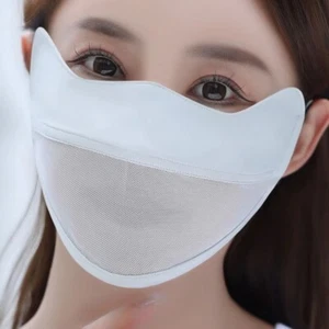Bufanda facial de color liso protector solar elástico velo moda cubierta facial pesca - Imagen 1 de 15