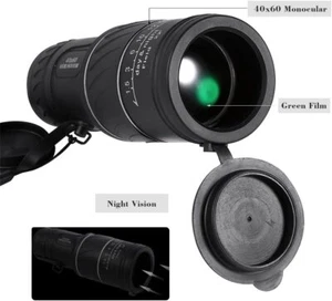 40X60 Optic Monocular Portable Camping Handheld Telescope W/Compass Night Vision - Picture 1 of 8