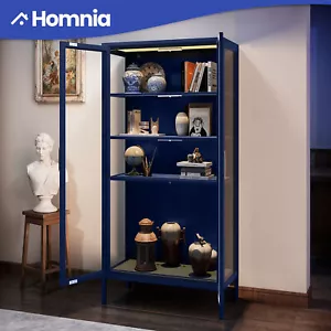 Metal Display Cabinet Collectible Storage Adjustable Shelves Magnetic Closure - Picture 1 of 11