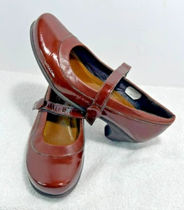 Women's Naot Mary Jane Pump Heels Shoes Size 38 EU/7 US Brown Patent Leather - Picture 1 of 20