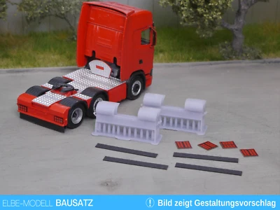 1:87 EM160 Bausatz 4x Heckstoßstange vollverkleidet für Herpa Scania 6x2