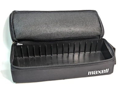 Vintage Maxwell Case Logic 15 Cassette Tape Storage Travel Carry Bag Black  - Image 1 of 4
