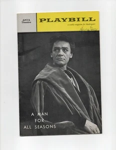 Vintage Theatre Program Playbill 1962 A MAN FOR ALL SEASONS Paul Scofield - Picture 1 of 1