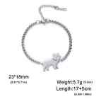 French Bulldog Dog Charms Bracelet Stainless Steel Bracelet Box Chain Jewelry