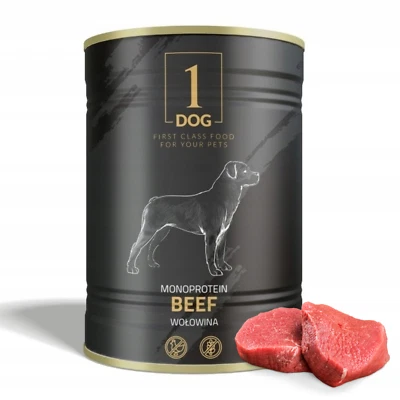 400g Hundefutter Nassfutter Monoprotein Rind Getreidefrei ohne Getreide 1Dog - Bild 1 von 4