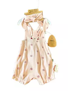 Rabbit Bear Organic Emily & Oliver 2pc Set Romper Bunny Easter Rabbit Headband - Picture 1 of 2