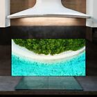 Küchenrückwand Fliesenspiegel Deko Glas 120x60 Blaue Lagune auf der Cook Insel
