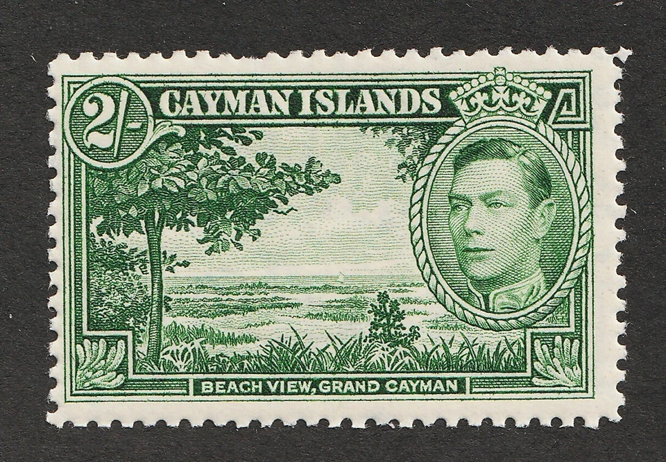 Islas Caimán 1938 Sc# 109 - 2 chelines, KGV, vista a la playa. Sello MH CV$17,50 Foto 1 de 1