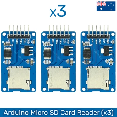 Arduino Micro SD Card Reader Module 3 Pack SPI Mini TF SDHC Board Chip Readers - Image 1 of 3