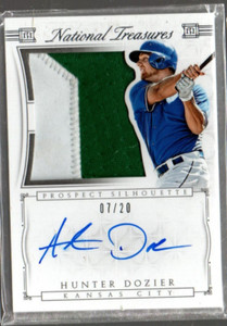 2015 National Treasures Prospect Silhouette #8 Hunter Dozier Auto Jersey /20
