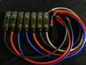 4 CABLES CALIBRE 2 FT SOPORTE ANL 150 AMPERIOS FUSIBLE 2 ANILLOS 5/16 TERMINALES POTENCIA AWG - Imagen 1 de 9