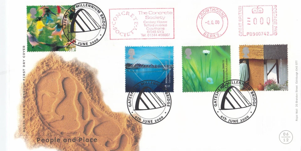 People & Place GB FDC Concrete Soc METER Gateshead 2000 (04667) - Image 1 of 1