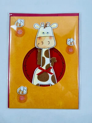 Happy Birthday Giraffe 3D Burgoyne Greeting Card 5.75" x 7.75" - Image 1 of 4