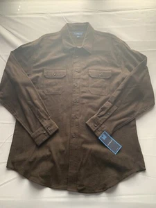 Croft $ Barrow Mens Brown full button down long sleeve shirt size XL - Picture 1 of 7