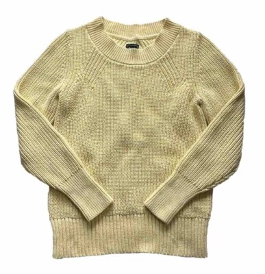 Womens GAP Sweater Ribbed Chunky Knit Cotton Pullover Butter Yellow XS Petite - Image 1 of 4
