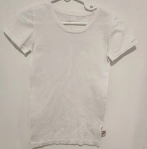 Zeebrakids White Short Sleeve Sweater With Gold Back Buttons Kids Size 8 - Picture 1 of 8