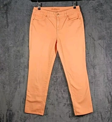 Chicos Platinum Ankle Jeans Women Size Small Orange Peach Pastel - Image 1 of 4