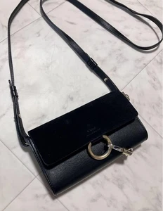 Chloe Leather Faye Shoulder Bag Silver Hardware Black Authentic - Picture 1 of 24