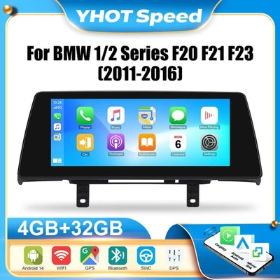 10.25" Android 14 For BMW 1/2 Series F20 F21 F23 CarPlay Apple Car Stereo Media - Image 1 of 4