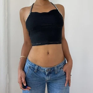 Vintage Y2K Metallic Chainmail Halter Top (XS) - Picture 1 of 8