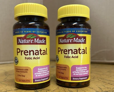 2pk Nature Made Multi Prenatal Vitamins with Folic Acid - 50ct EXP MAY 2026 - Image 1 of 4