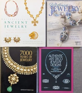 Lot Of 4 Jewelry Books 7000 Years of Jewelry by Hugh Tait, Art Deco Designs & Et - Picture 1 of 23
