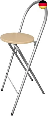 Barhocker Bill klappbar ? 73,5?cm Sitzhöhe, Stahlgestell Silber, MDF Sitz mit  - Bild 1 von 4