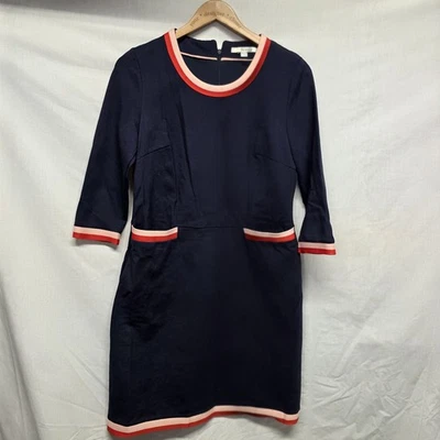 Boden Gloria Ponte вязаный темно-синий ретро розовый красный отделки платье ретро размер 8R вибрации - Изображение 1 из 3