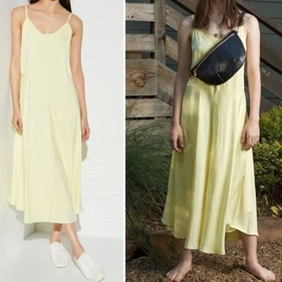 Vince Double Layer Spaghetti Strap Slip Dress Lemon Glow SLIP ONLY - image 1 of 4
