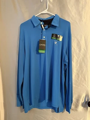 Chaps Golf Four Way Stretch Long Sleeve Moisture Wicking Brilliant Blue Men’s L - Image 1 of 4